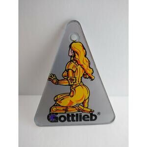 Gladiators Pinball Keychain 1993 Original NOS Plastic Promo Space Lady